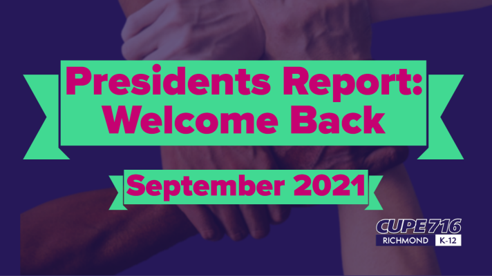 You are currently viewing Presidents Report – September 2021