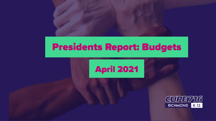 You are currently viewing President’s Report: Budgets April 2021