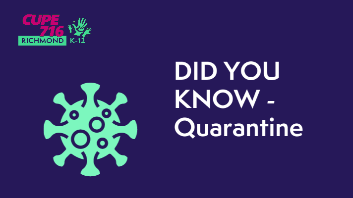 You are currently viewing DID YOU KNOW – Quarantine